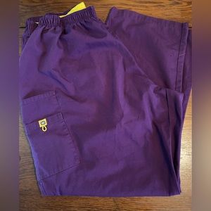 Spread good cheer! Purple scrub pants. Size 4X